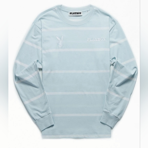 PLAYBOY Other - NWT Pacsun Playboy Blue and White Striped Long Sleeve T-Shirt
